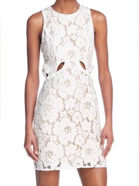 NWT WAYF Drake Cutout White Lace Mini Dress S